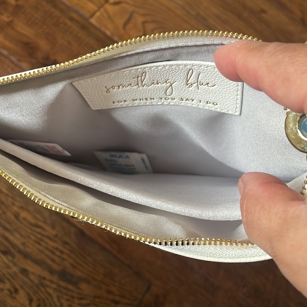 Katie Loxton White Pebbled Leather Make Up Pouch - Picture 5 of 5